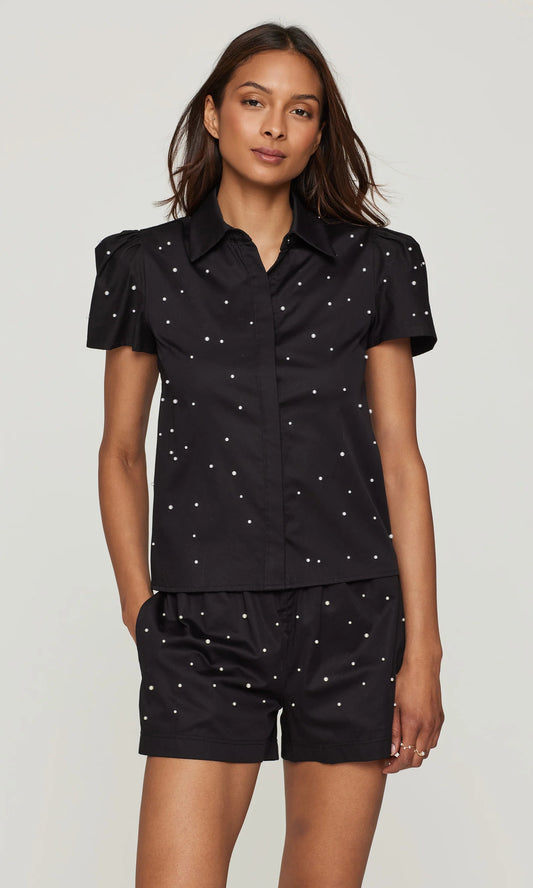 Murphy Pearl Embellished Poplin Shirt