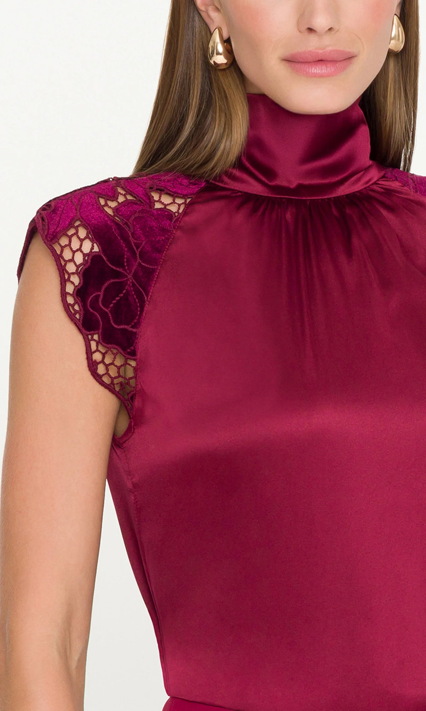 Rachel Velvet Lace Halter Blouse