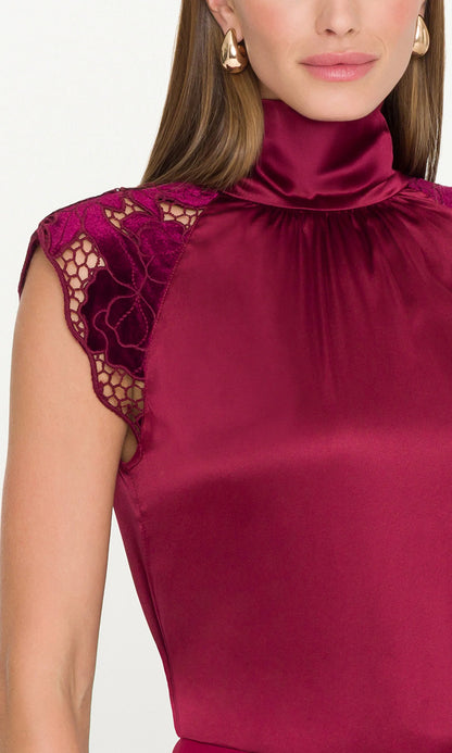 Rachel Velvet Lace Halter Blouse