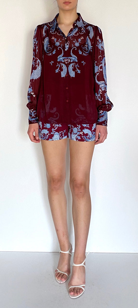 Hemant & Nandita - Hiba Shirt in Merlot