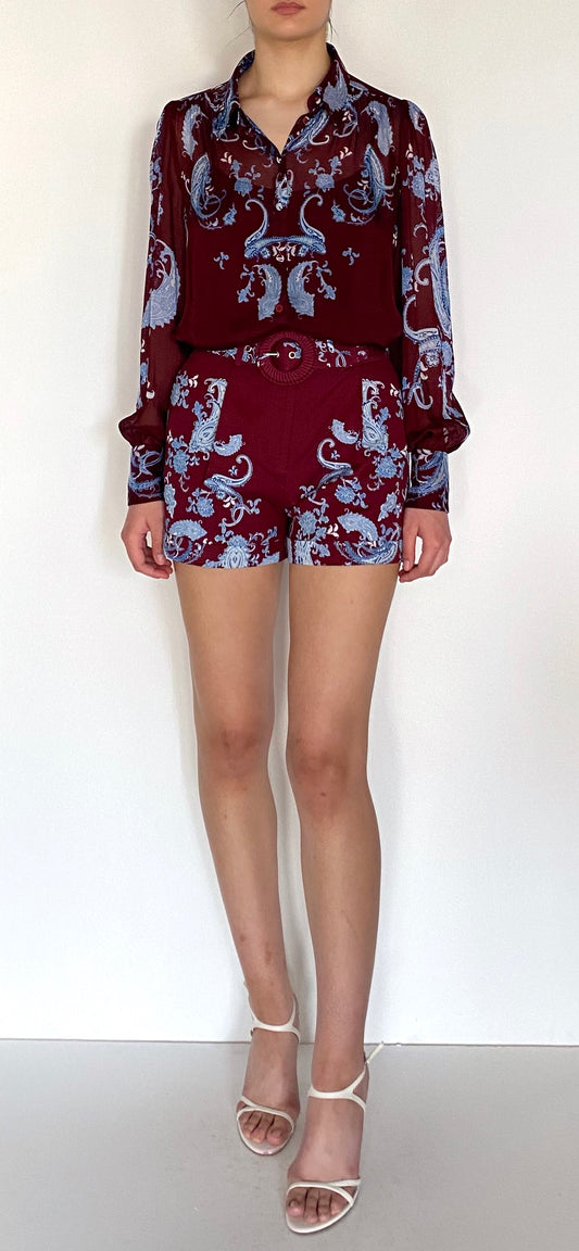 Hemant & Nandita - Hiba Shorts in Merlot
