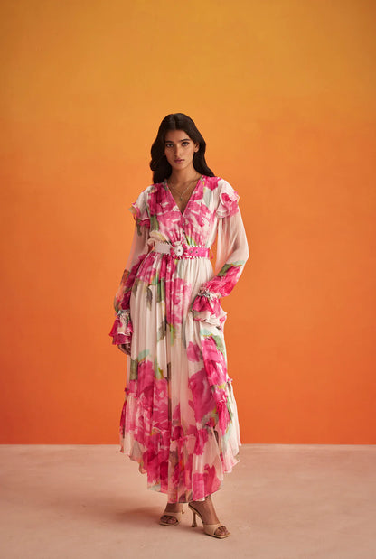 Rosa High Low Dress in Pink Floral - FINAL SALE