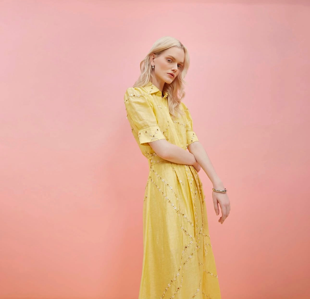 Soleil Eyelet Embroidered Shirtdress