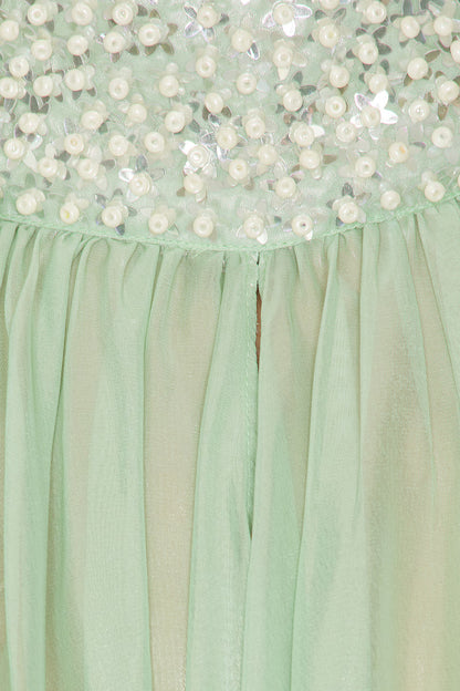 Iridescent Sage Embroidered Top - FINAL Sale