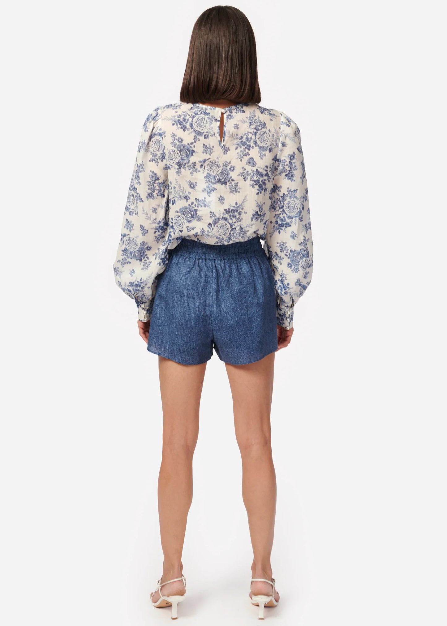 Jillian Linen Short in Raw Denim - FINAL SALE