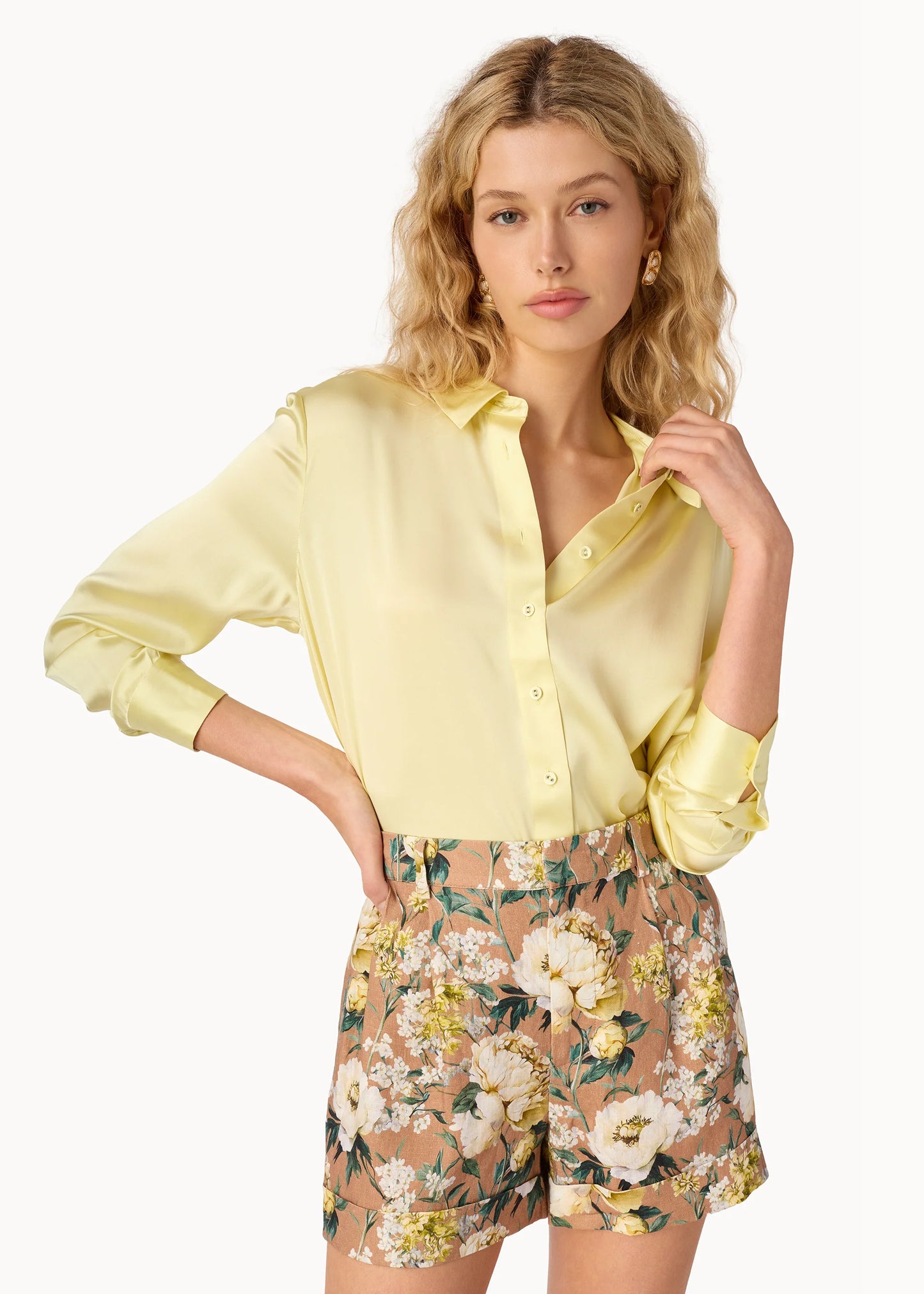 Ravi Linen Short Morning Flourish