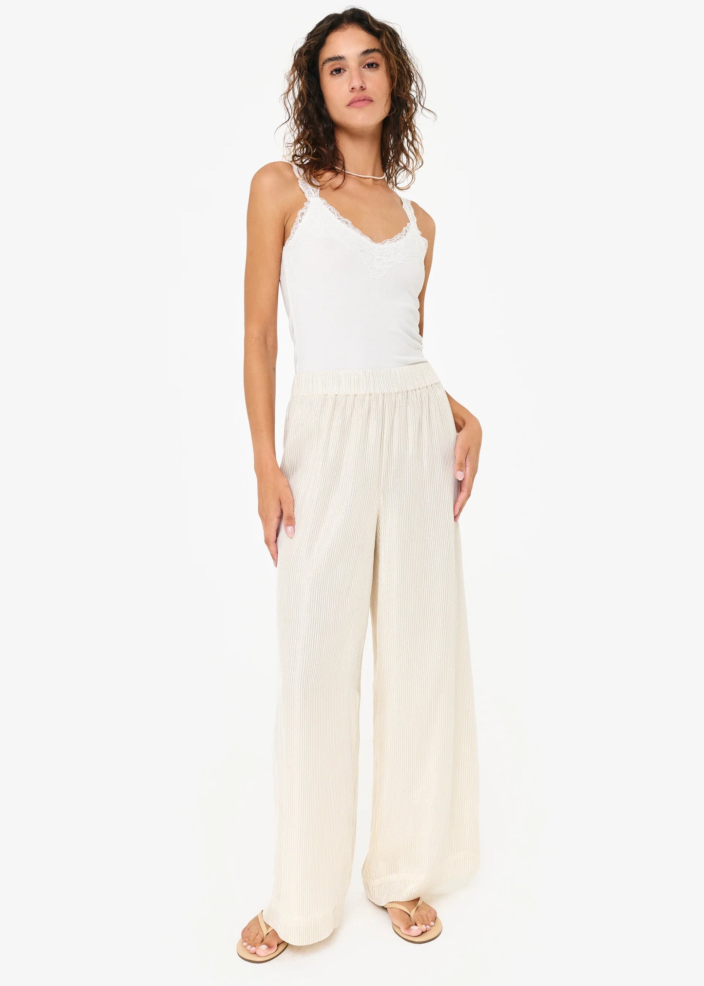 Lani Rib Knit Tank White