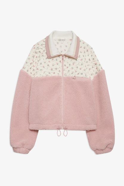 Saide Floral Fleece Jacket in Pink
