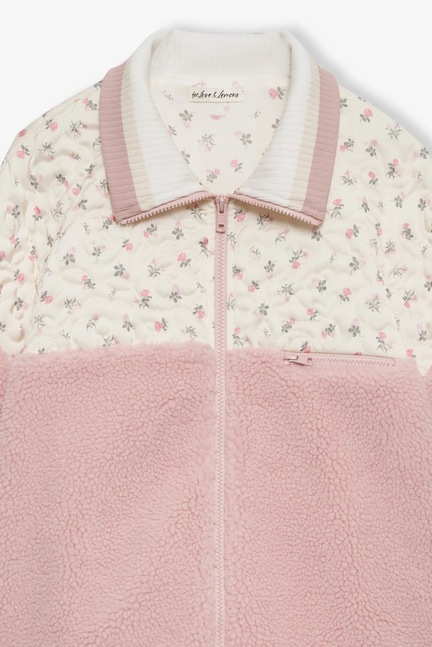 Saide Floral Fleece Jacket in Pink