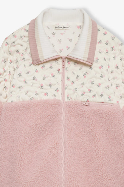 Saide Floral Fleece Jacket in Pink