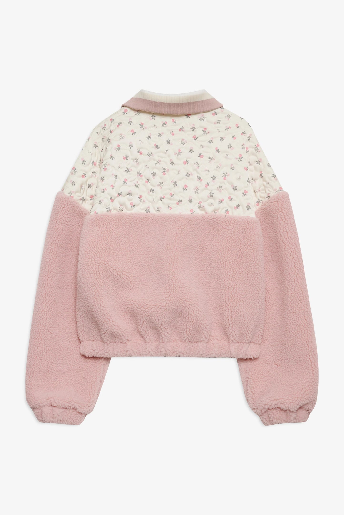 Saide Floral Fleece Jacket in Pink