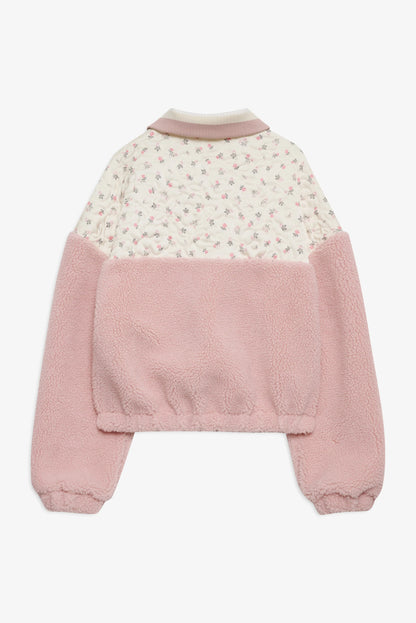 Saide Floral Fleece Jacket in Pink
