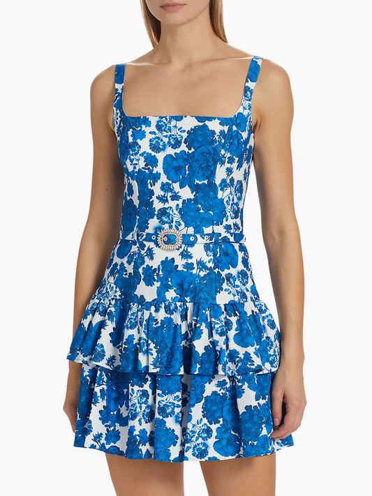 Cosette Dress in Blue Floral - FINAL SALE
