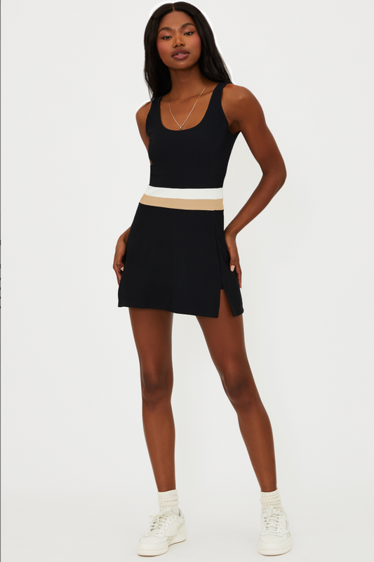 Remi Dress Sandshell Colorblock