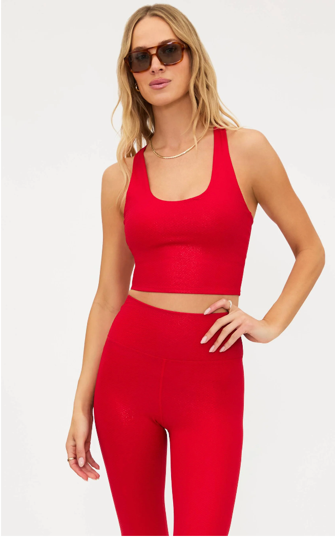 Yara Top Red Shine Waffle