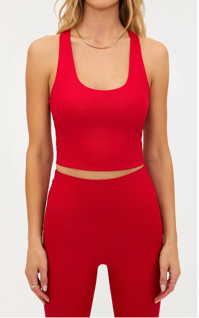 Yara Top Red Shine Waffle