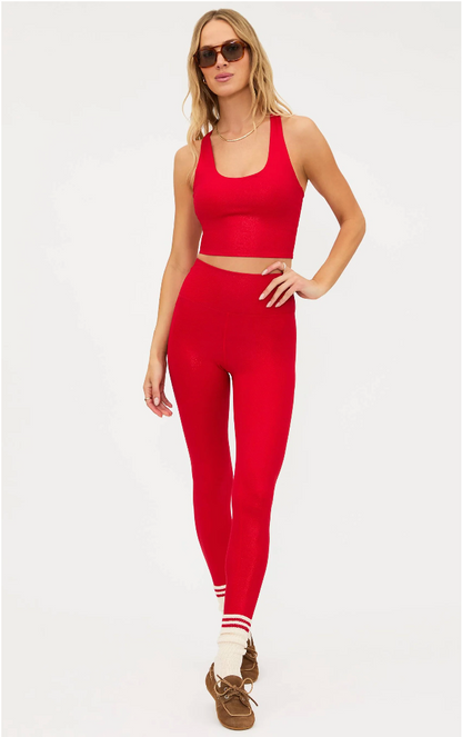 Piper Legging Red Shine Waffle