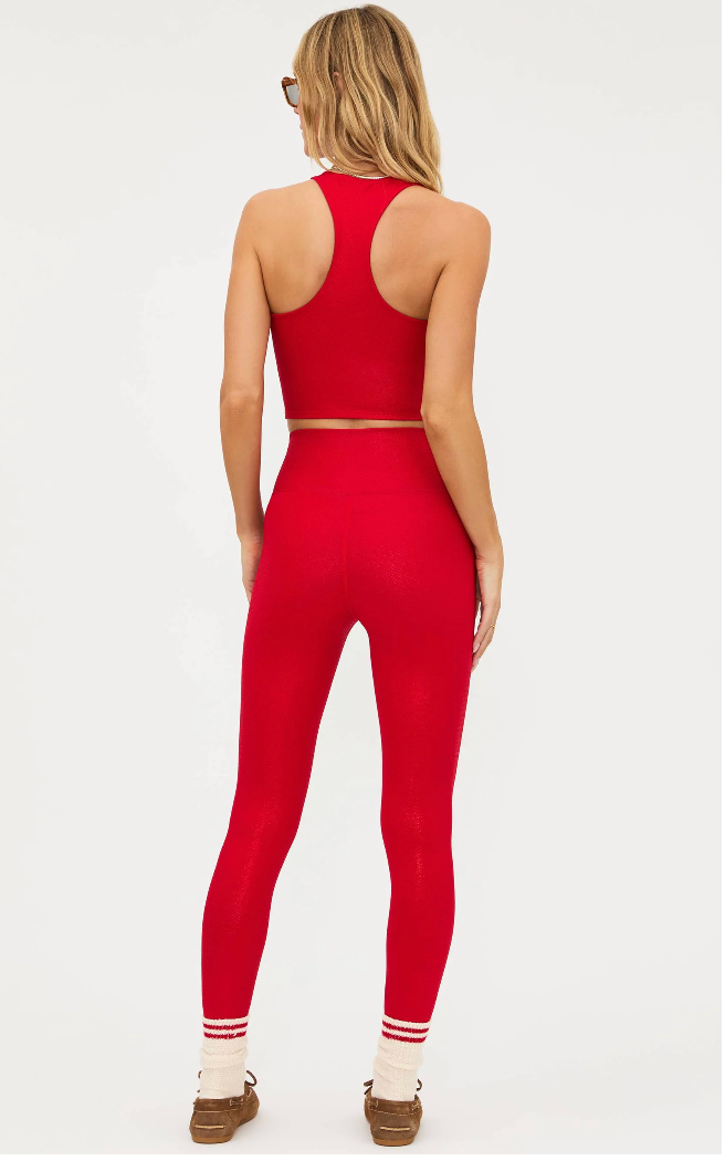 Piper Legging Red Shine Waffle