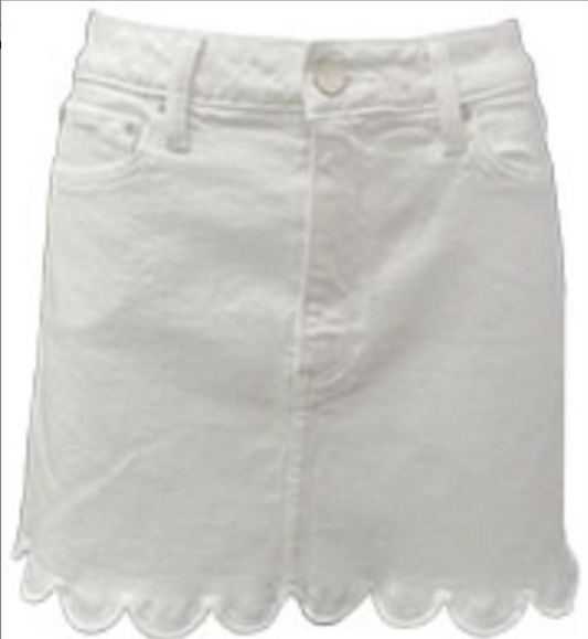 Good High Rise Scallop Mini Skirt