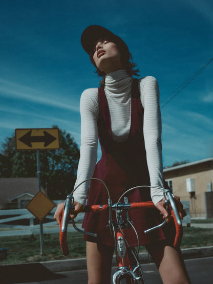 For Love and Lemons - Selena Mini Dress in Burgundy Red