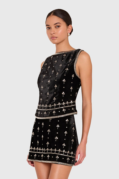 Ines Top in Studded Velvet
