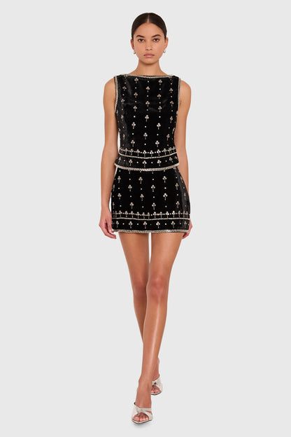Ines Top in Studded Velvet