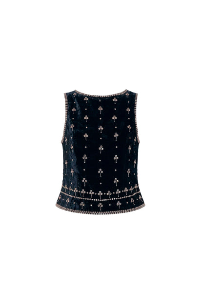 Ines Top in Studded Velvet
