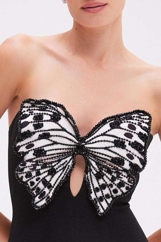 Butterfly Drop Waist Mini Dress