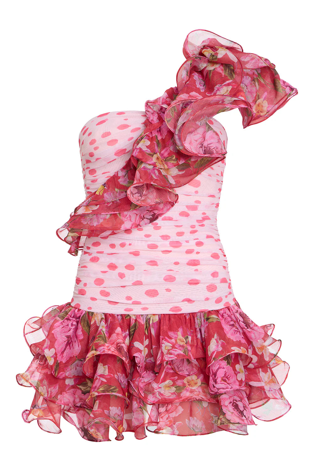 Peony Dots Ruffle Mini Dress