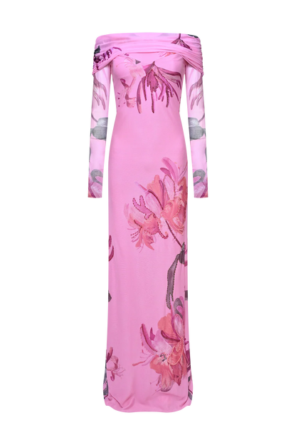 Honey Flower Tulle Maxi Dress