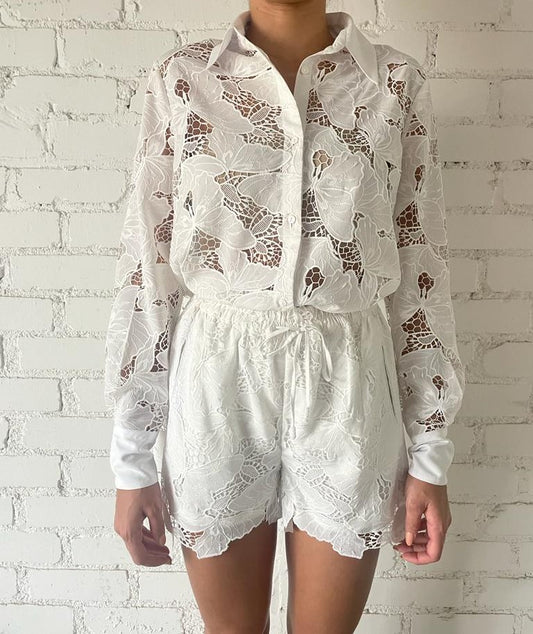 Rococo Sand - Coco Lace Shirt in White
