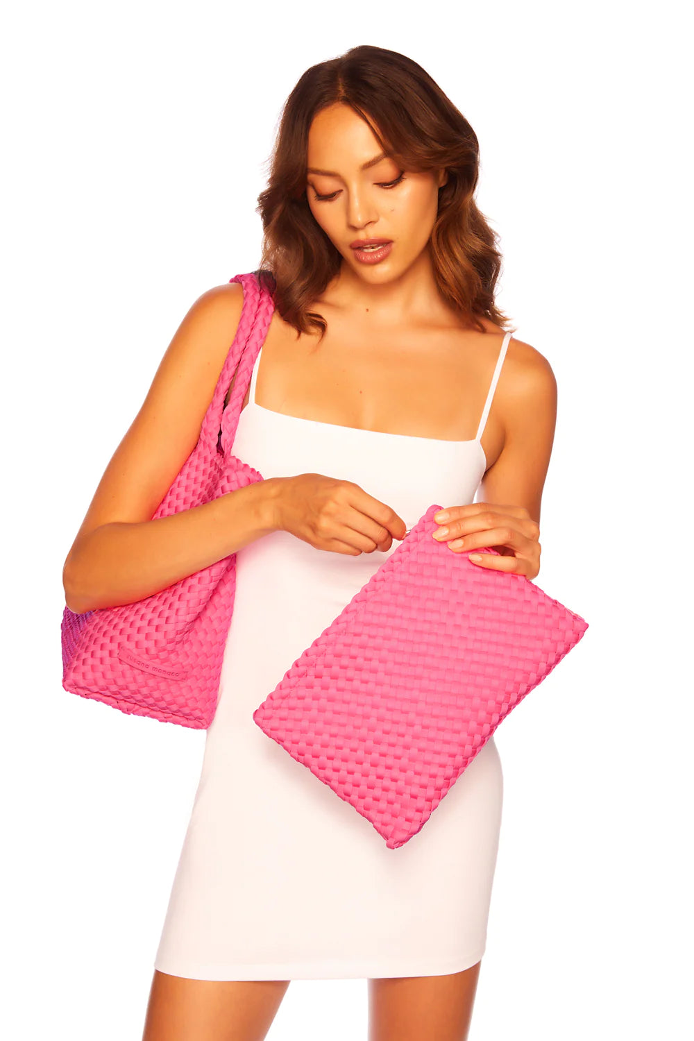 Susana Monaco - Medium Tote With Zipper Pouch in Pink