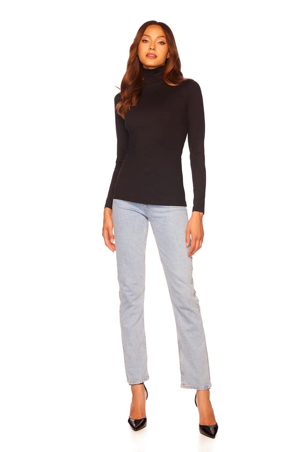 Susana Monaco - Essential Long Sleeve Turtleneck Top in Black