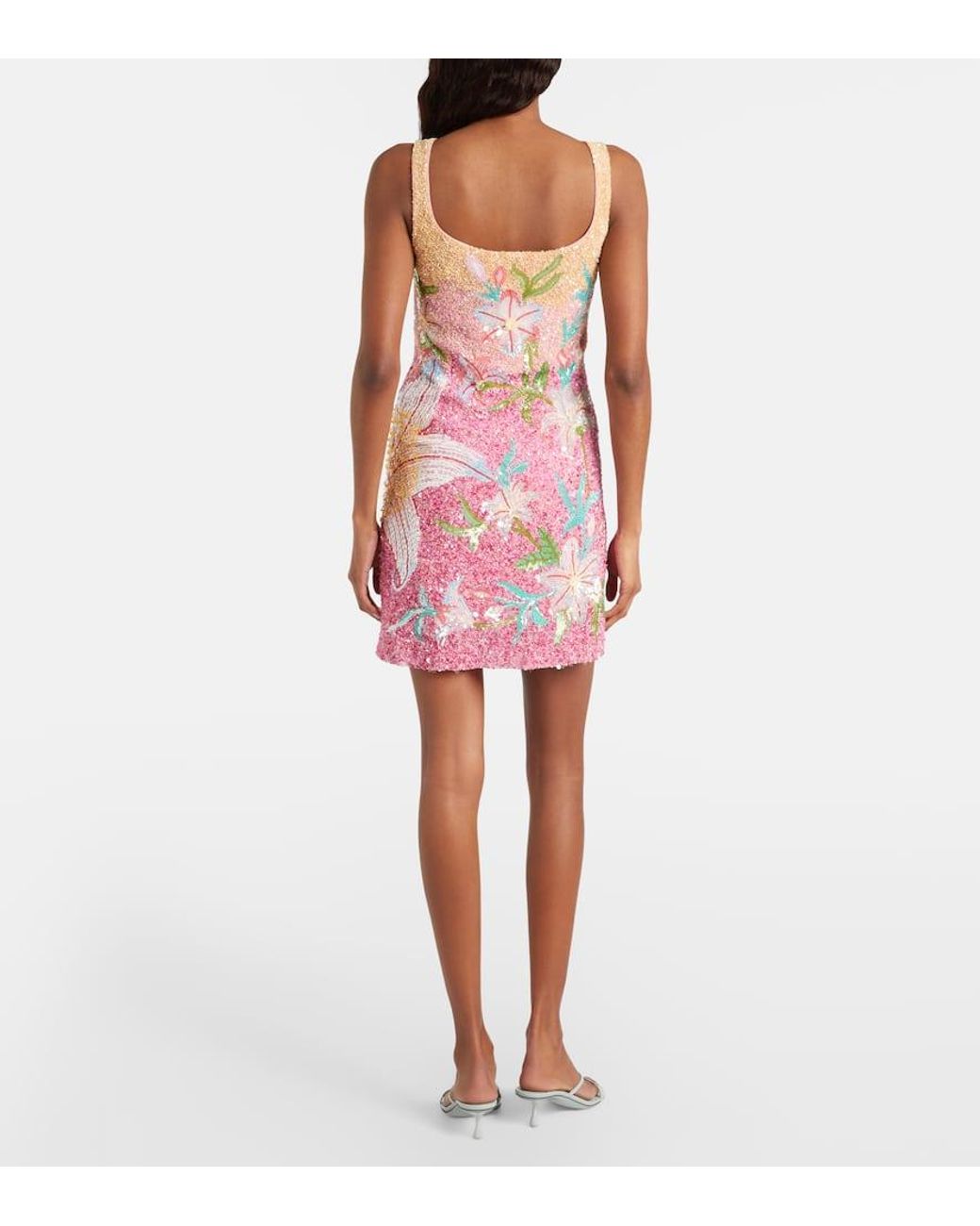 Pink Fleur Oasis Sequined Minidress