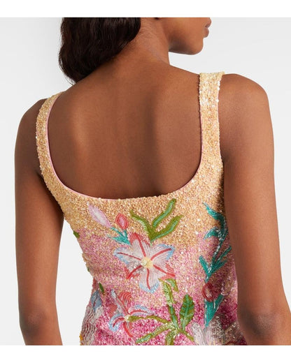 Pink Fleur Oasis Sequined Minidress
