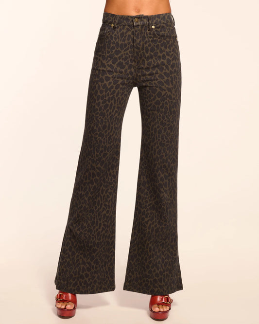 Tyra Printed High-Rise Flare Jean
