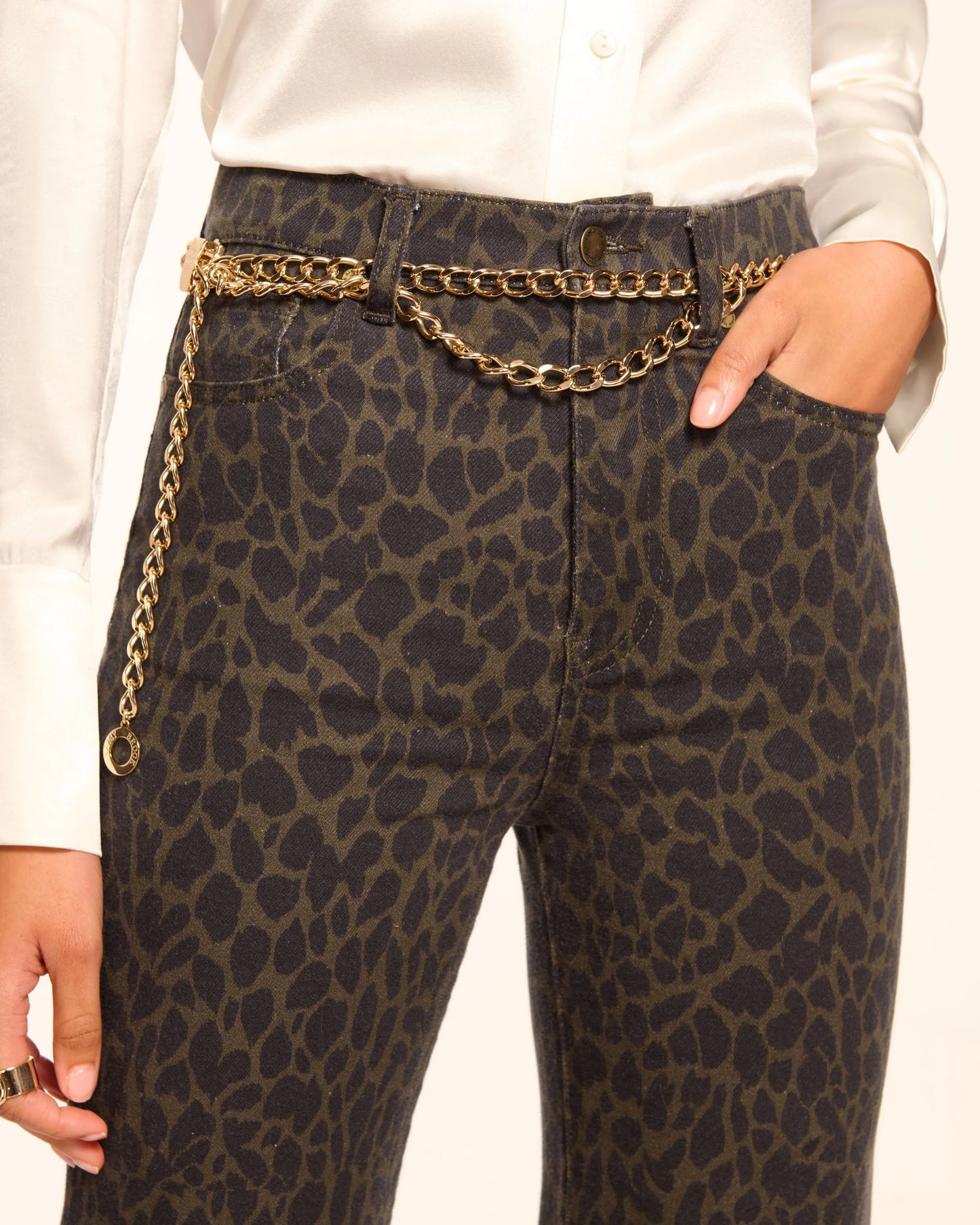 Tyra Printed High-Rise Flare Jean