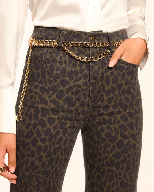 Tyra Printed High-Rise Flare Jean