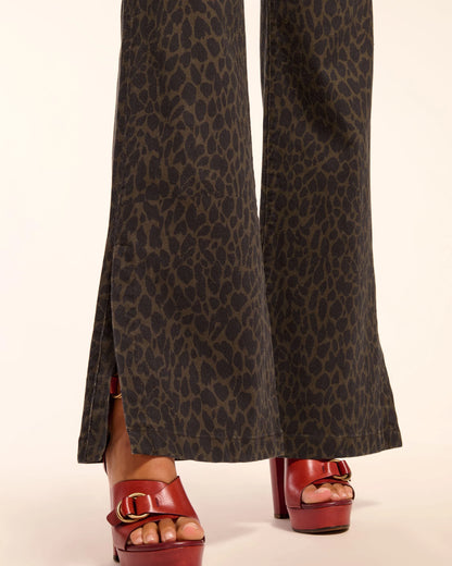 Tyra Printed High-Rise Flare Jean