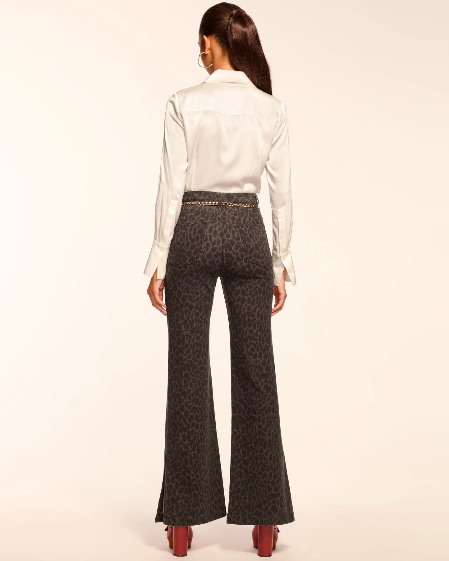 Tyra Printed High-Rise Flare Jean